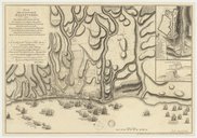 Plan of the attack against Basse Terre on the island of Guadaloupe by a squadron of his Majesty's Ships of War. E, Rycaut. 1760