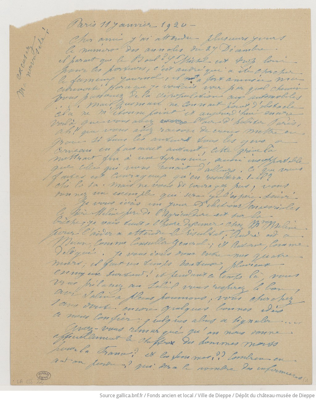 [44 lettres, 2 cartes-lettres et 2 cartes postales d'Aline Chazal à Camille Saint-Saëns] (manuscrit autographe)