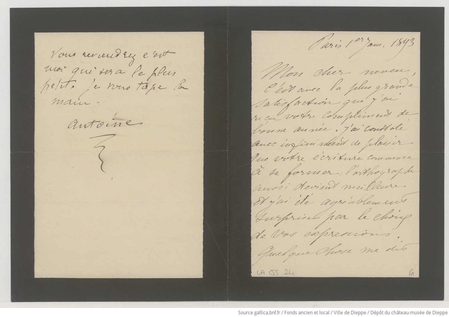 [3 lettres de la famille Chazal à Camille Saint-Saëns] (manuscrit autographe)