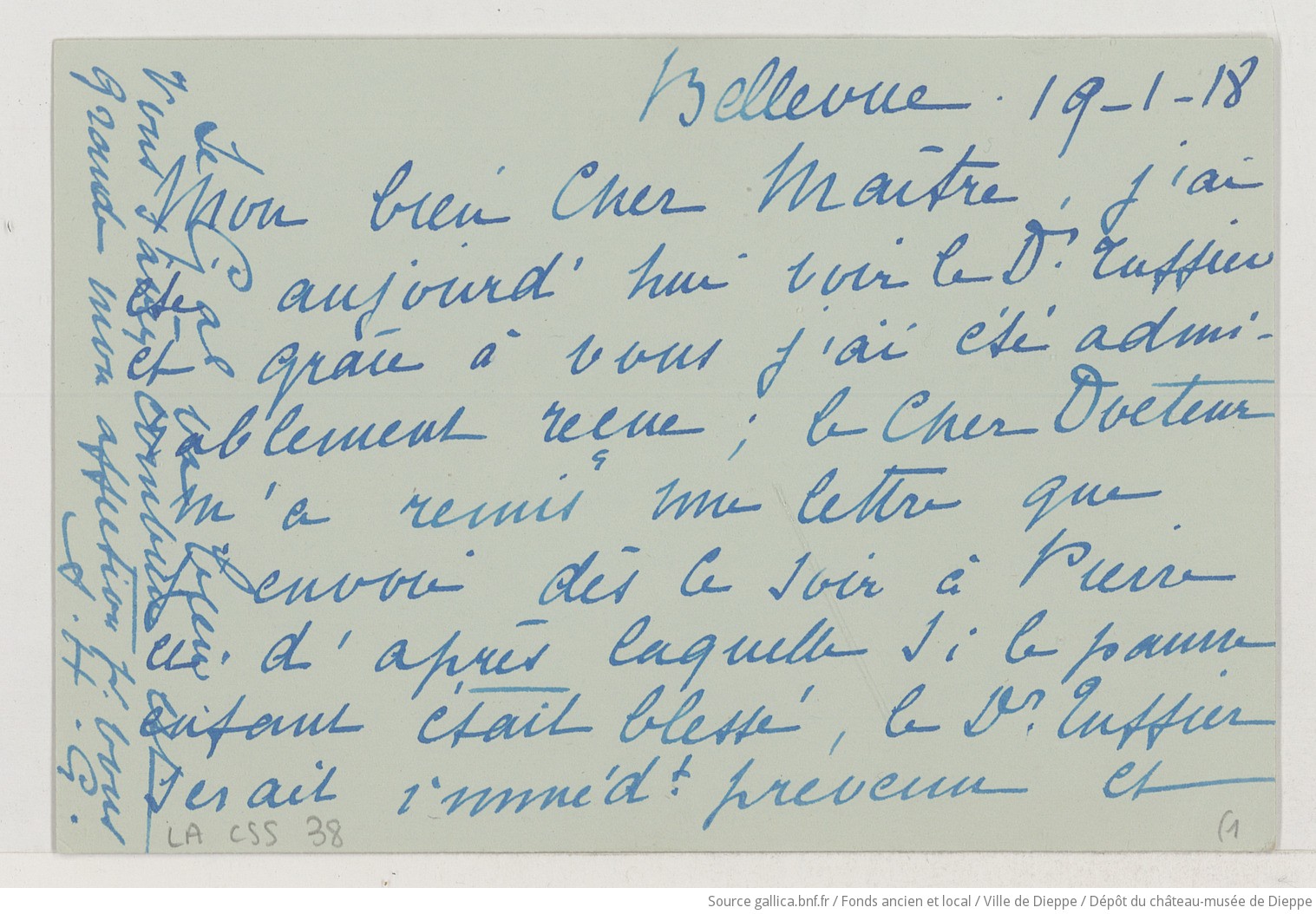 [44 lettres, 21 cartes-lettres et 8 cartes postales d'Anna de Guitaut à Camille Saint-Saëns] (manuscrit autographe)