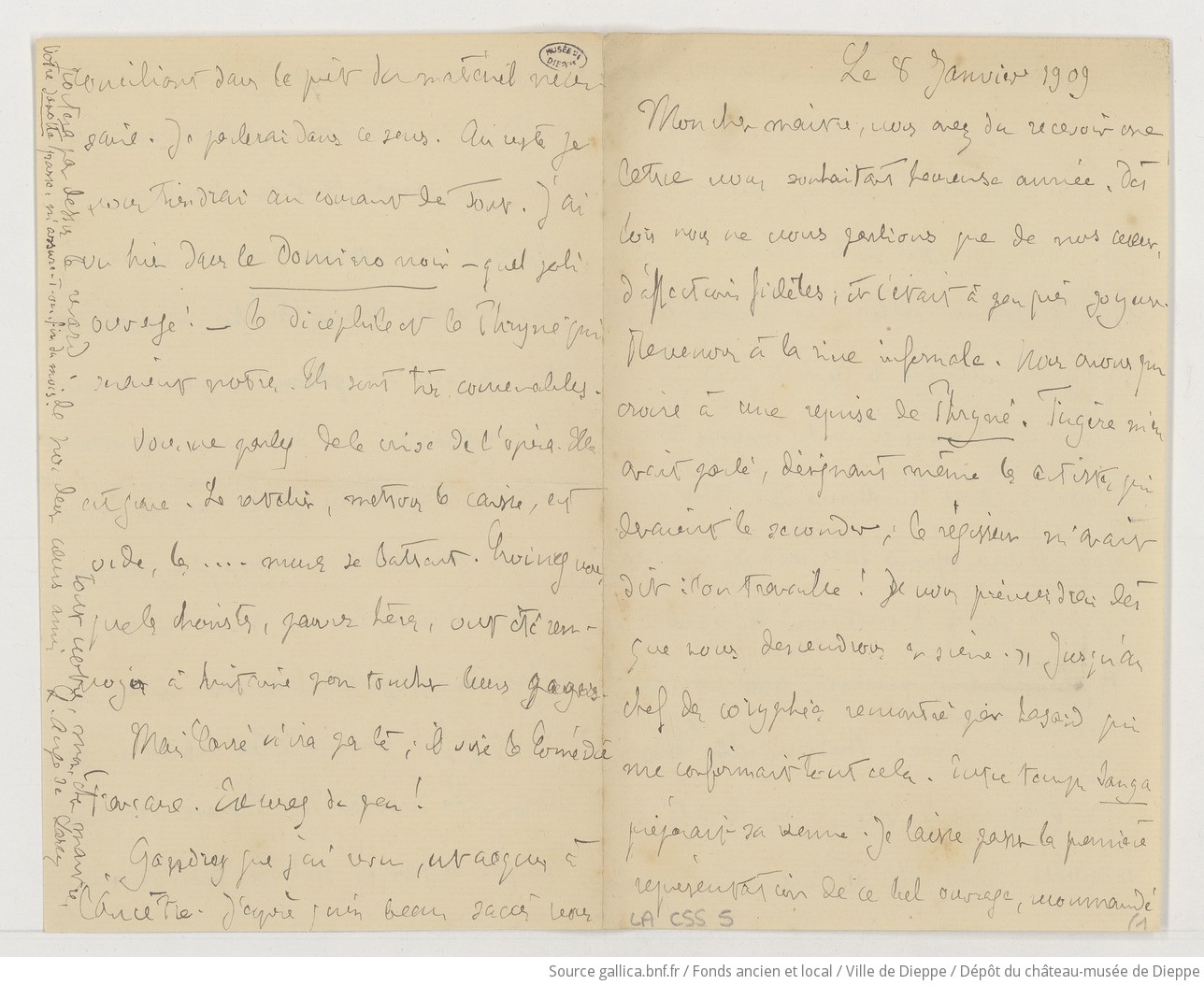 [37 lettres et 1 coupure de presse de Lucien Augé de Lassus à Camille Saint-Saëns] (manuscrit autographe)