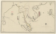 Itinéraire de la flûte "Marquis de Castries" commandé par Joseph de Richery entre Pondichéry et Manille, du 4 juillet 1786 au 6 mai 1787. 1787-18..