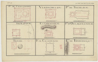  [Plans de neuf pagodes et forts du Tamil Nadu]. 1760