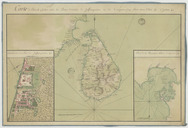 Carte de l'isle de Ceylan avec les plans détaillés de Jaffanepatan et de Trinquemalay situés dans l'isle de Ceylan. 17..