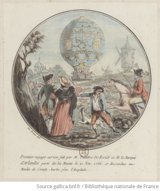 premier voyage aerien 1783 print