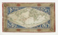 Carte cosmographique et universelle description du monde avec le vrai traict des vents  J. Cossin. 1570