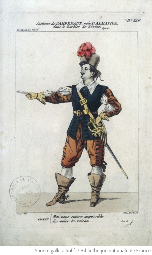 Le Barbier De S Ville Op Ra Comique De Castil Blaze Costume De Campenaul Almaviva Gallica