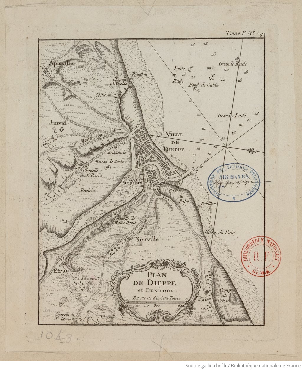 Plan de Dieppe et environs