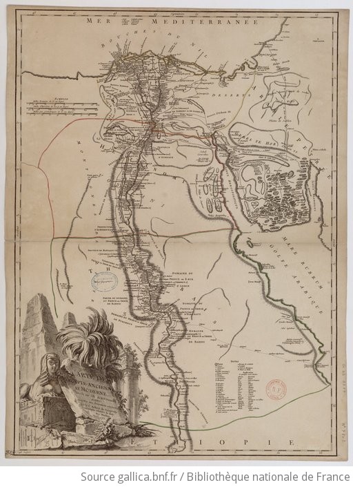 Carte De L Egypte Ancienne Et Moderne Dressee Sur Celle Du Pere Sicard Par Le Sr Robert De Vaugondy Gallica