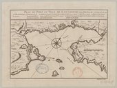 Plan du port et ville de Louisbourg dans l'Isle Royale  J.-N. Bellin. 1744
