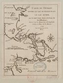 Carte du détroit entre le lac Supérieur et le lac Huron  J.-N. Bellin. 1744