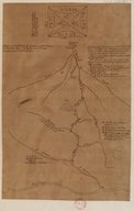 Carte huilée de la route de Nicolas Horstman natif de Hidelsheim en Westphalie depuis Rio Esquibé jusqu'à Rio Negro  J. B. Bourguignon d'Anville. XVIIIe s.