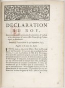 Déclaration... concernant les cafez provenant des plantations et culture de la Martinique et autres isles françoises de l'Amérique y dénommées. Louis XV. 1732