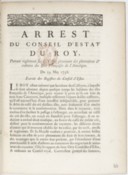 Arrêt du conseil d'Etat portant règlement sur les cafés provenant des plantations et cultures des îles françaises de l'Amérique. 1736