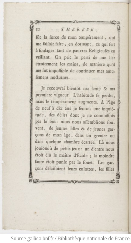 Thérèse Philosophe Ou Mémoires Pour Servir à Lhistoire Du P Dirrag Et De Mademoiselle Eradice