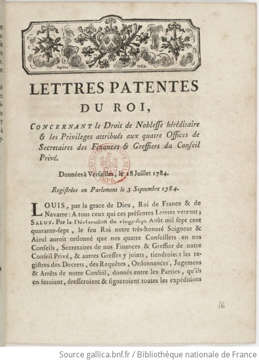 80 83 lettres patentes du roi attribuant à 1970