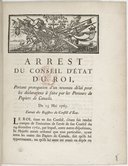 Arrêts du conseil d'Etat  1762-1764