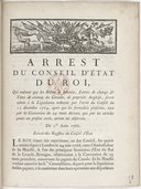 Arrest du conseil d'état du Roi, qui ordonne que les billets de monnoie du Canada, de propriété angloise, seront admis à la liquidation  1766
