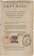Des sauvages, ou Voyage de Samuel Champlain  S. de Champlain. 1629