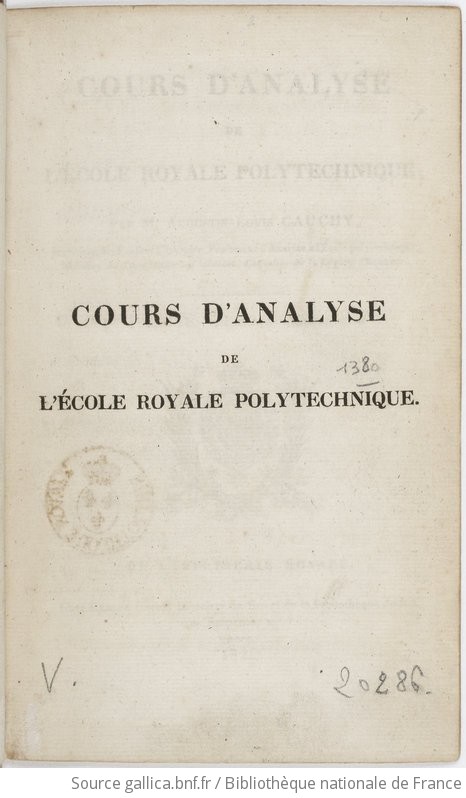 Cours D'analyse De L'École Royale Polytechnique ; Par M. Augustin-Louis ...