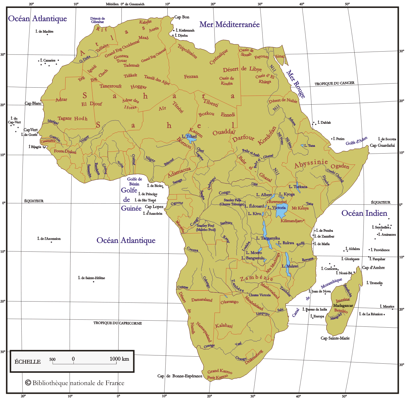 carte géographique afrique