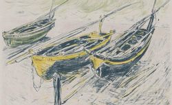 Trois bateaux de pêche, Claude Monet