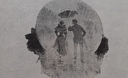 Un couple sous un parapluie