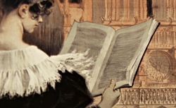 Femme lisant devant Notre-Dame (réf. Hugo)