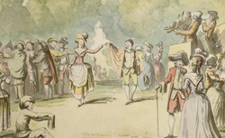 Scène de ballet au milieu d'un parc Recueil de pièces sur l'histoire du théâtre. 1600-1840
