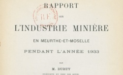 Accéder à la page "Rapports sur l'industrie minière en Meurthe-et-Moselle"