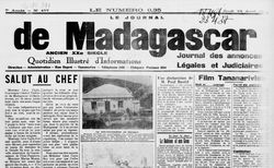 Accéder à la page "Journal de Madagascar (Le) : ancien XXe siècle"