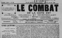 Accéder à la page "Combat de la côte Est (Le) : journal colonial et indépendant"