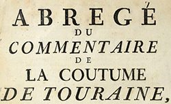 Accéder à la page "Abrégé du commentaire de la coutume de Touraine"