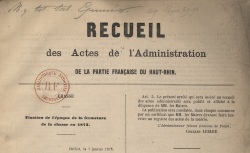 Accéder à la page "Actes de l'administration de la partie française du Haut-Rhin (1873)"