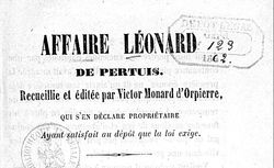 Accéder à la page "Affaire Pierre-Claude Léonard (1862)"