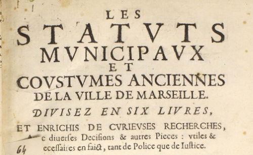 Accéder à la page "Documents de la Bibliothèque patrimoniale numérique de l'université d'Aix-Marseille concernant la coutume de Provence"