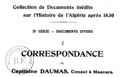 Accéder à la page "Collection des documents sur l'histoire de l'Algérie"