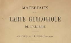 Accéder à la page "Service de la carte géologique de l'Algérie"