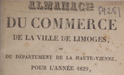 Accéder à la page "Almanach du commerce de Limoges"