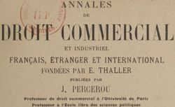 Accéder à la page "Annales de droit commercial français, étranger et international"