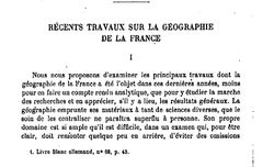 Accéder à la page "Récents travaux sur la géographie de la France"