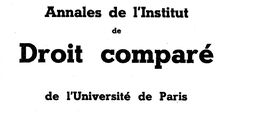 Accéder à la page "Annales de l'Institut de droit comparé de l'Université de Paris"