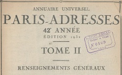 Accéder à la page "Paris-adresses : annuaire général de l'industrie et du commerce"