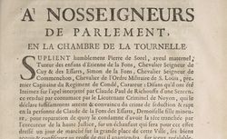 Accéder à la page "Crime de rapt, Affaire Claude de La Fons des Essarts (1729)"