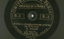 Accéder à la page "Discours d'inauguration des Archives de la parole (3 juin 1911)"