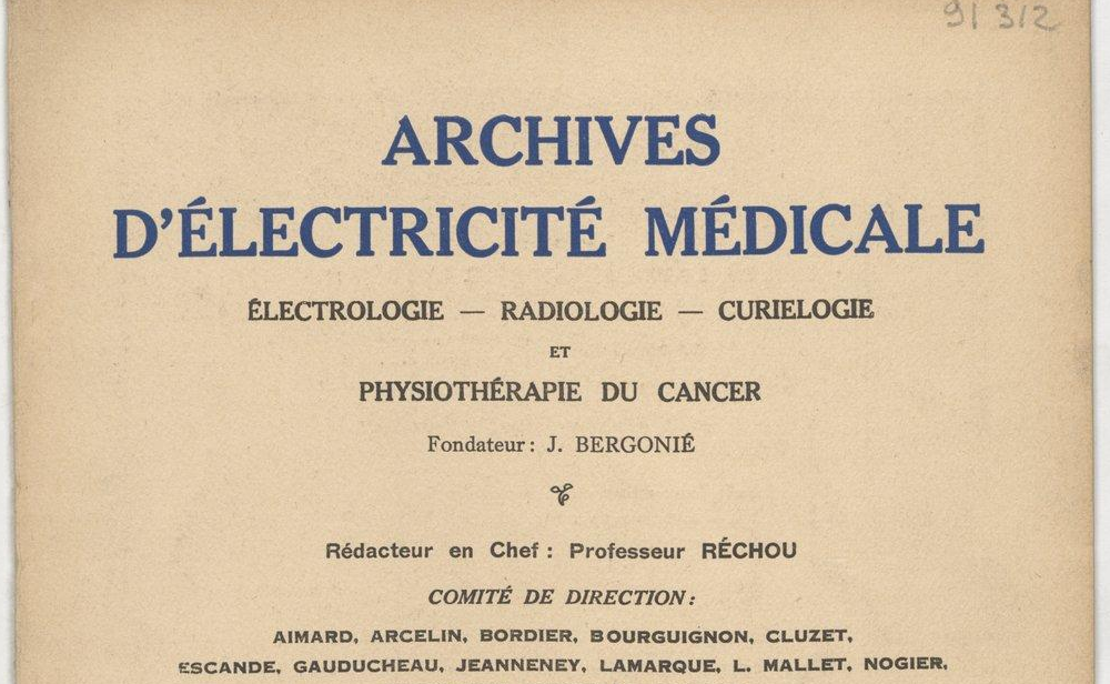 Accéder à la page "Archives d'électricité médicale"