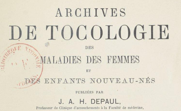 Accéderála page“生育学档案，女性疾病和新生儿童”
