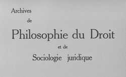 Accéder à la page "Archives de philosophie du droit et de sociologie juridique"