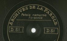 Enregistrement réalisé dans le village d'Anseremme (Belgique) le 8 juillet 1912 (1 disque)