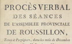 Accéder à la page "Séances de l'Assemblée provinciale de Roussillon"